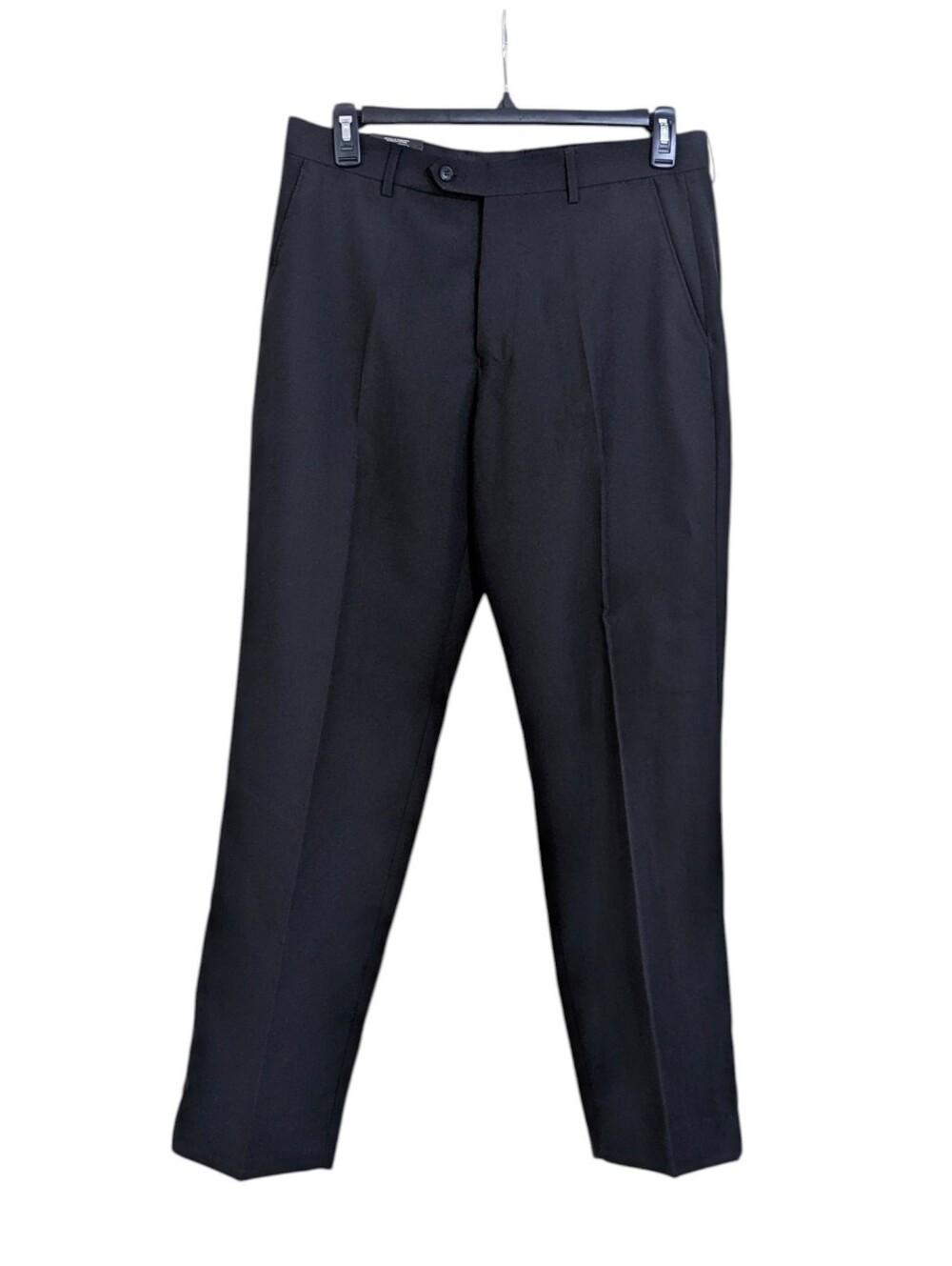 NEW F&F TRS Basics Black Flat Front Regular Fit Dress Pants - Size 36x31 Mens
